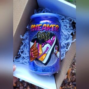 Sneaker Girl Glass Cup